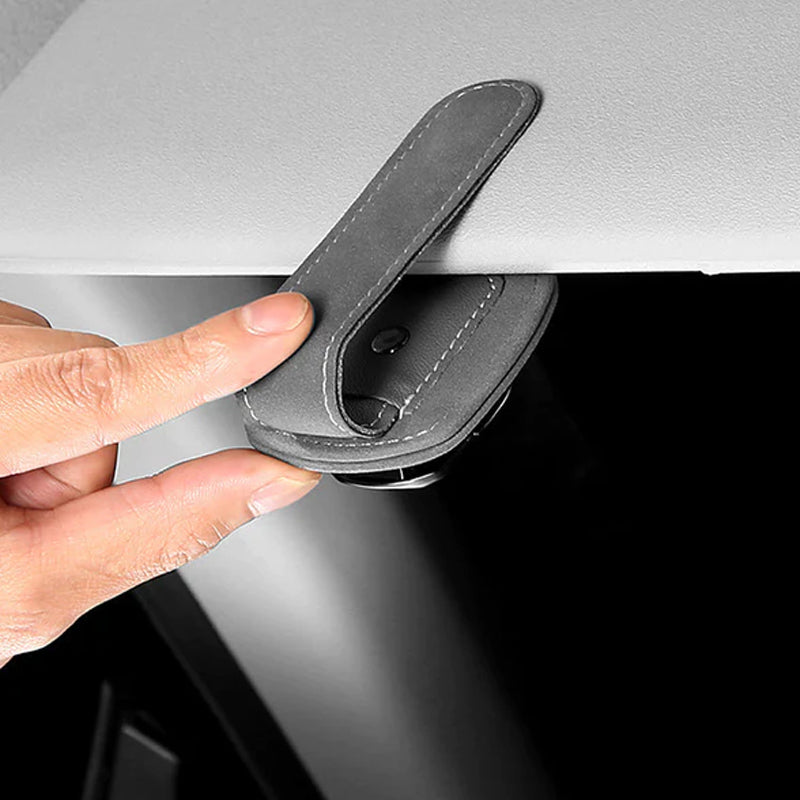 Clip para gafas multifuncional de ante con el logotipo de su coche