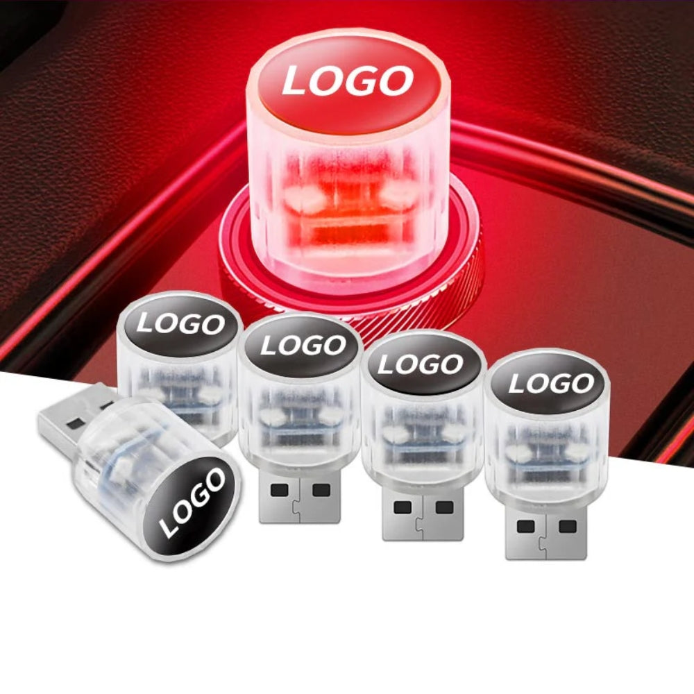 Decorative mini USB LED light for car interiors